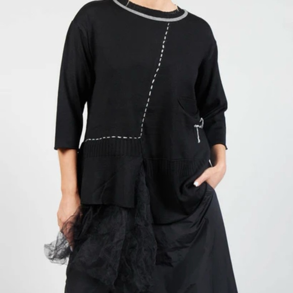 Bize Sweaters - Tulle Detailed Sweater - Melange
Black